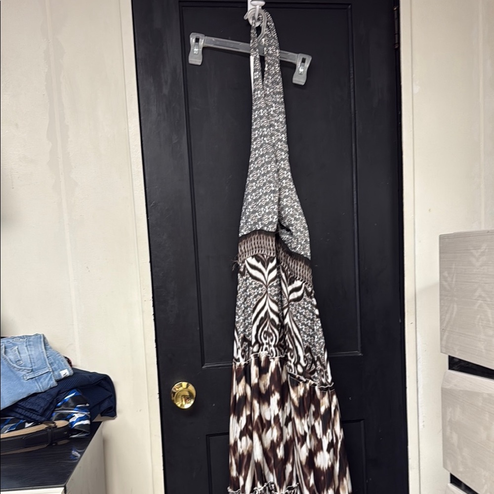 Stylish Black and White Patterned Dress